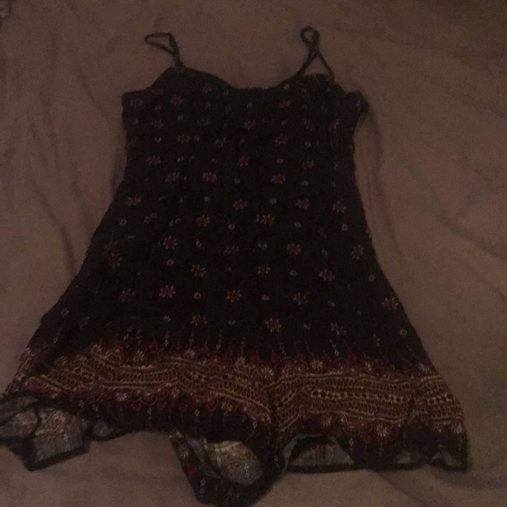 Black floral romper